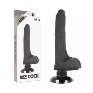 BASECOCK REALISTIC VIBRATOR 2-1 BLACK 18.5CM