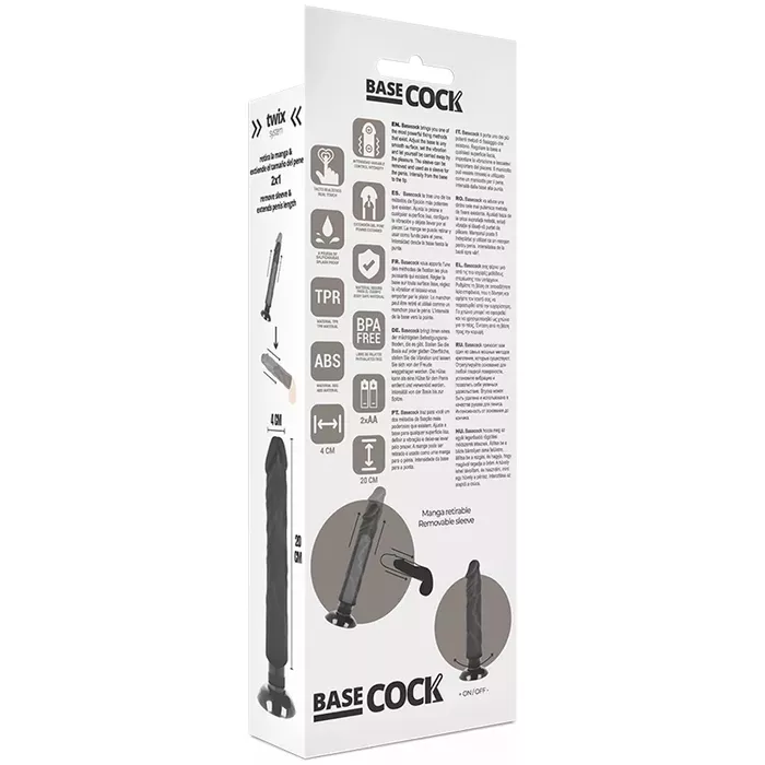 BASECOCK Realistic Vibrator 2‑in‑1 — 20 cm, 4 cm Photo 5