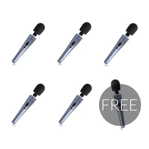 Ручной массажер black&silver Dexter 5+1 free — сменные насадки, для локального массажа тела и мышц