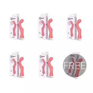 Vibrators G-SPOT GOHAN LIGHT RED — kompakts uzlādējams daudzzaru personīgais massieris