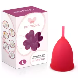 Menstrual cup INTIMICHIC Size L, medical grade silicone, reusable, includes extra cup