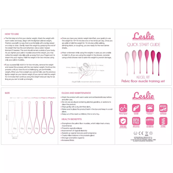Vaginal Kegel set LESLIE Kegel Fit 6 weights Photo 16