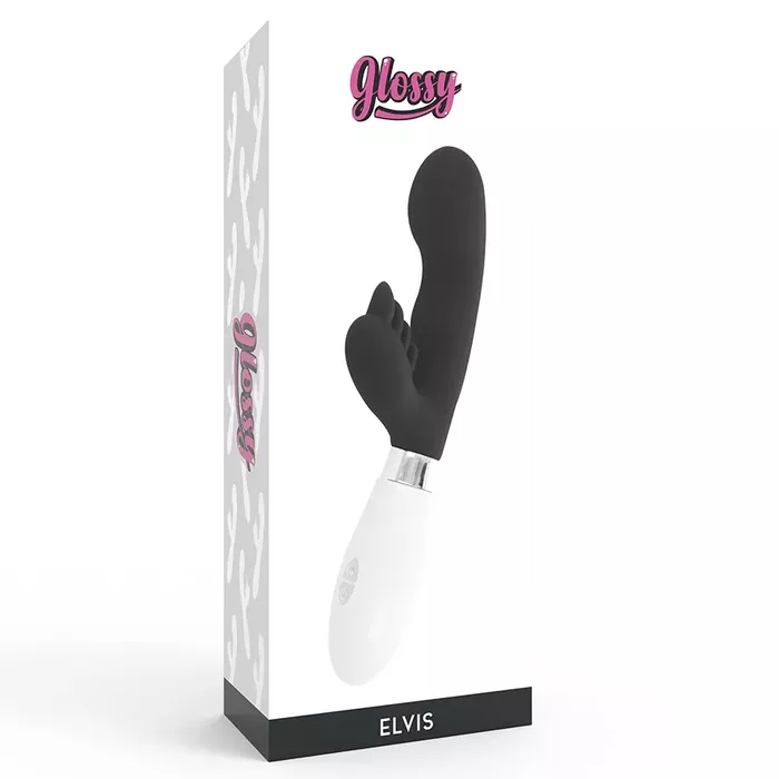 Vibrators GLOSSY ELVIS RABBIT — 12 cm, silikons Photo 7