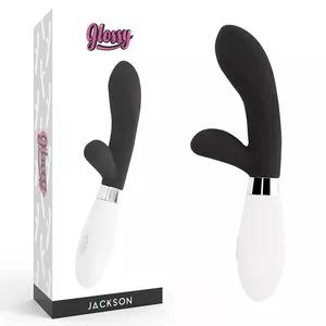 Вибратор GLOSSY JACKSON RABBIT Черный