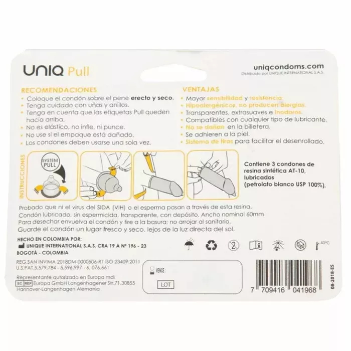 Презервативы UNIQ Pull без латекса — 3 шт. Photo 2