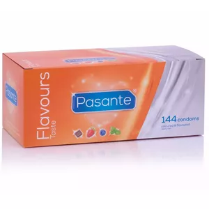 Презервативы PASANTE Flavors, упаковка 155 шт — латексные ароматизированные презервативы, стандартный размер