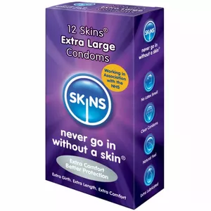 SKINS CONDOM EXTRA LARGE 12 PACK