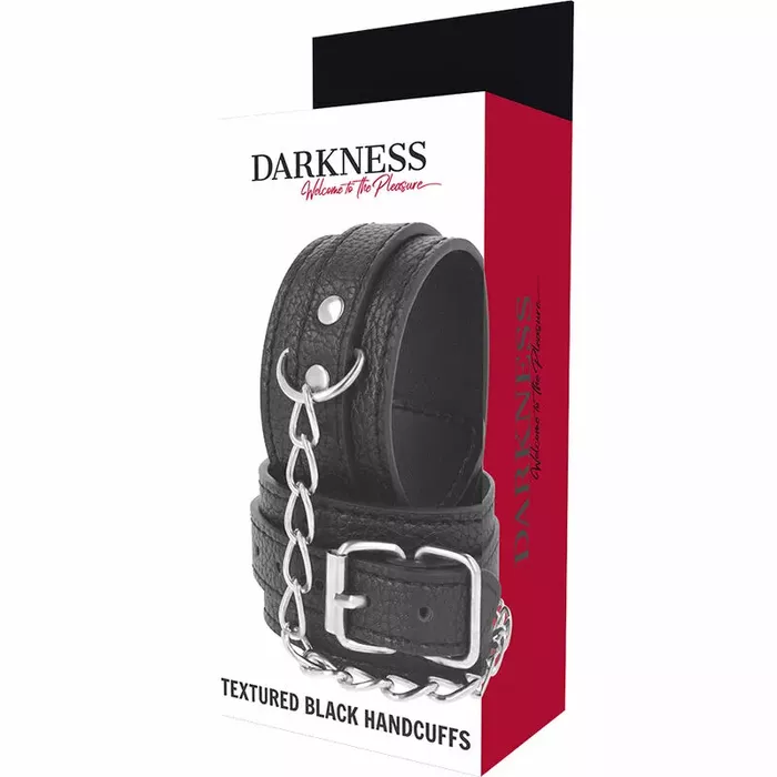 DARKNESS melni mākslīgās ādas roku dzelži Photo 3