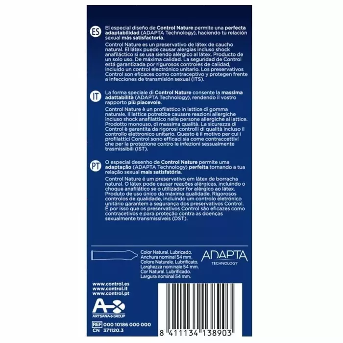 Latex condoms CONTROL Adapta Nature — 12 pcs Photo 2