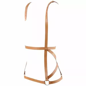 BIJOUX INDISCRETS MAZE ARROW DRESS HARNESS - BROWN