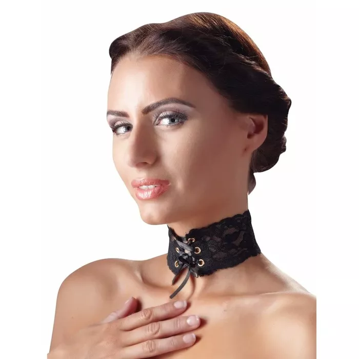 Чокер Cottelli Collection — кружево черный 32 см Photo 2