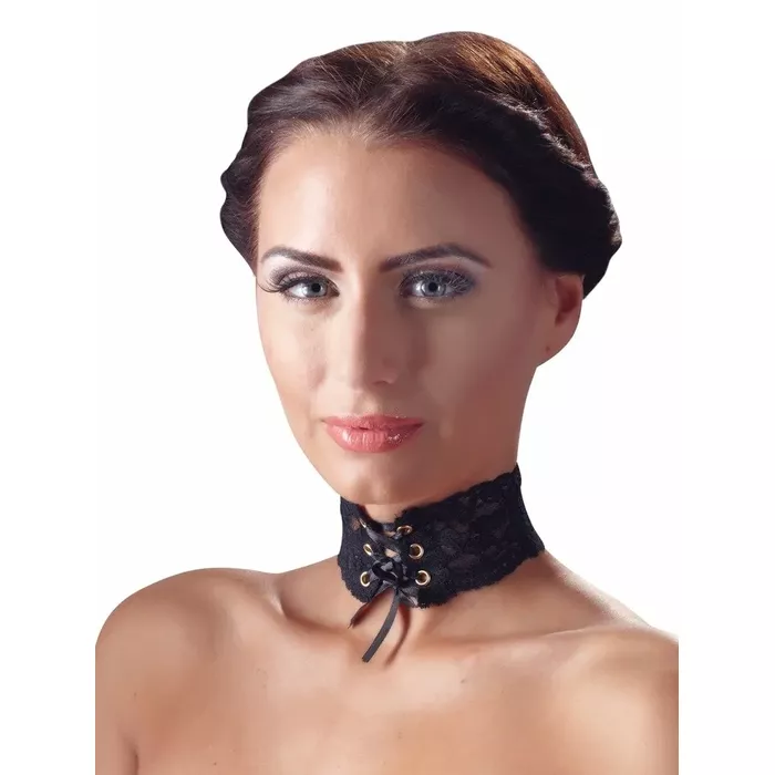 Чокер Cottelli Collection — кружево черный 32 см Photo 3