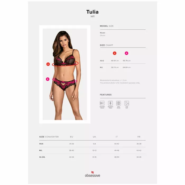 Комплект белья OBSESSIVE Tulia S/M Photo 3