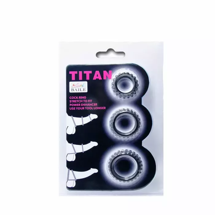 Cock ring set BAILE TITAN 3 pcs Photo 5