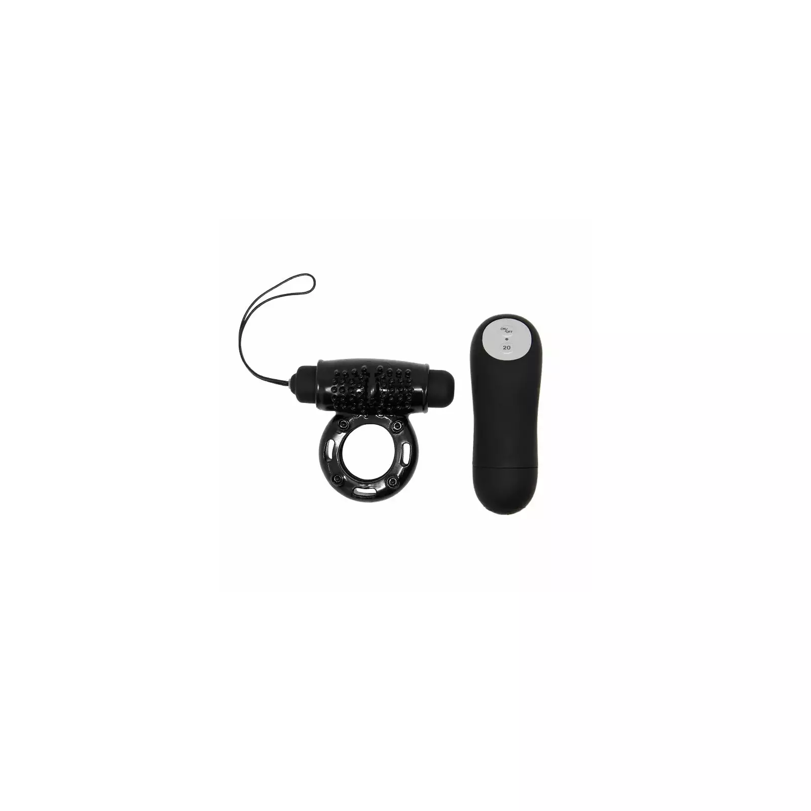 Насадка на пенис BAILE RING REMOTE CONTROL BLACK 20V D-207053 Photo 1
