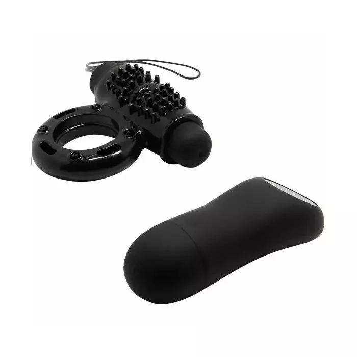 Vibrējošais gredzens BAILE Ring Remote Control Black 20V Photo 2