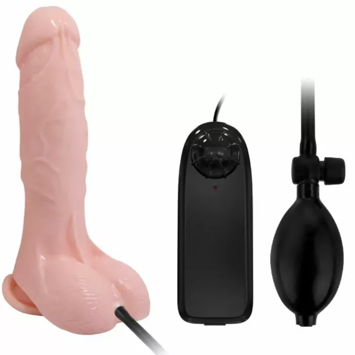 Piepūšams vibrējošs dildo BAILE D-219160, 18,8 cm Photo 4