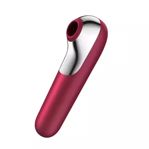 Vibrator and Suctioner SATISFYER Dual Love — pulsed air, app control, 179.5 mm length, 4.9 cm diameter, built-in lithium battery