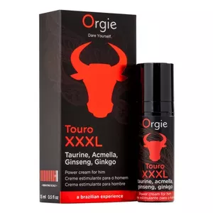 Массажный крем Orgie Touro XXXL — 15 мл с дозатором, крем для пениса с ацмеллой, таурином, гинкго и женьшенем