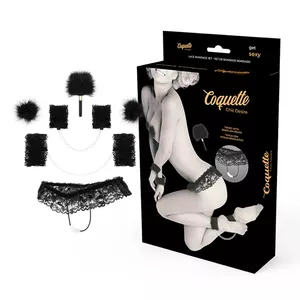 COQUETTE CHIC DESIRE LACE BONDAGE SET DELUXE BLACK