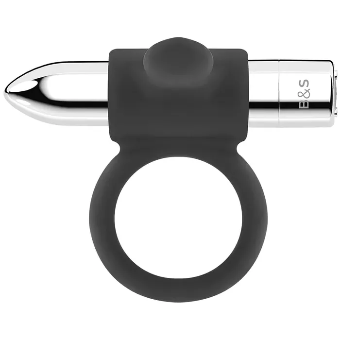 Vibrating ring black&silver CAMERON — 100% silicone Photo 4