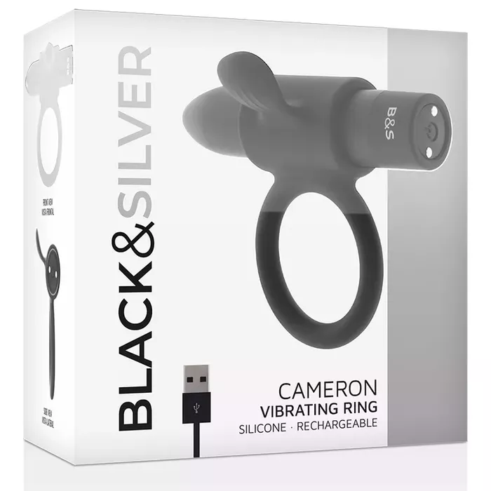Vibrating Ring black&silver CAMERON Rechargeable 10V Photo 2