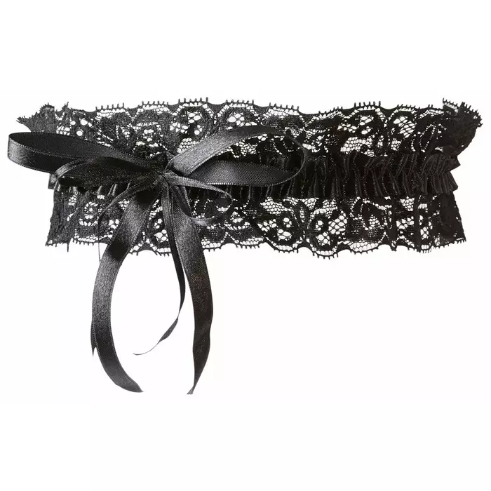 Подвязка Cottelli Collection — чёрная, кружевная, универсал Photo 4