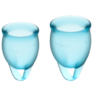 SATISFYER FEEL CONFIDENT MENSTRUAL CUP LIGHT BLUE  15+20ML