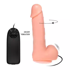 Reālistisks dildo-vibrators BAILE D-218799 — 20 cm, vibrācija un rotācija