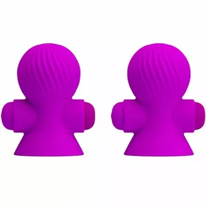 PRETTY LOVE STIMULATING NIPPLE SUCKERS 12 MODES OF VIBRATION PURPLE