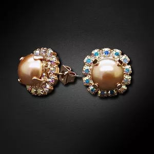 Auskari "Dvēseles Spogulis II (Rose Gold)" ar Swarovski™ kristāliem