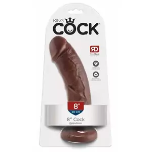 Фаллоимитатор King Cock 8" — PVC с эффектом силикона, текстурированный ствол, выраженная головка, присоска, 21,5 см общий, 20,3 см вводимая, Ø 4,6 см