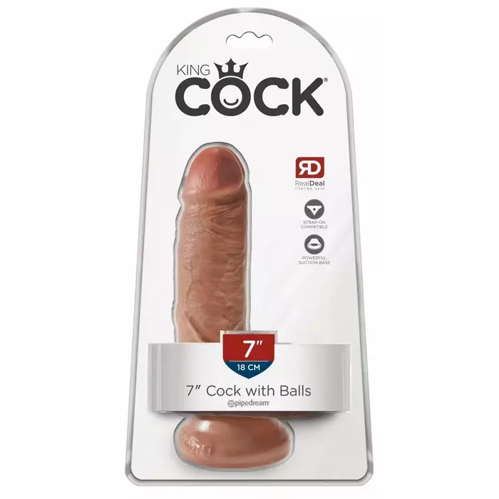 Dildo King Cock 7" ar bumbām Photo 1