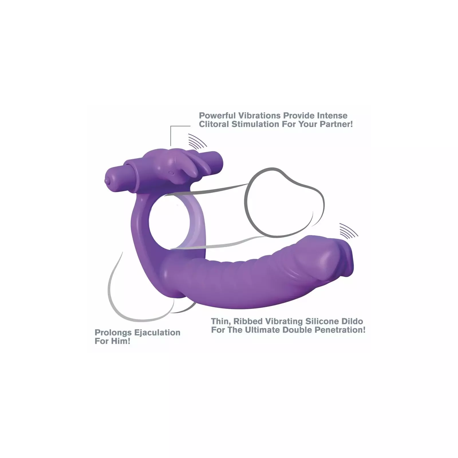 Насадка на пенис Fantasy C-Ringz FCR Silicone Double Penetrator Photo 6