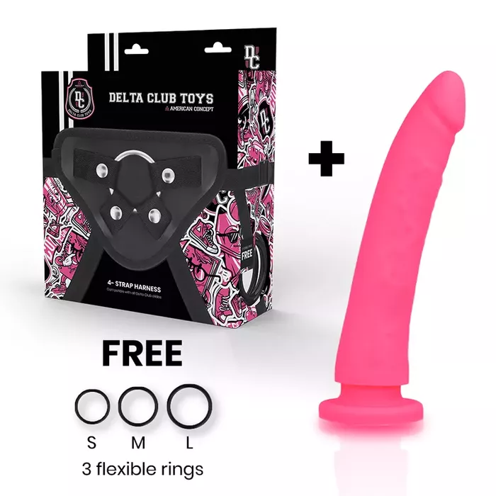 DELTACLUB strap‑on ar 17 cm silikona dildo Photo 2