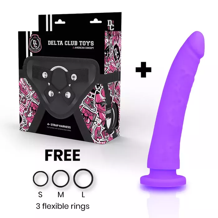 Strap-on ar silikona dildo DELTACLUB 17 cm Photo 2