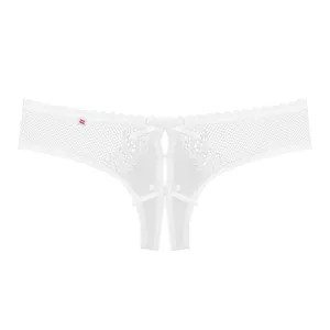 Трусики-стринг OBSESSIVE Thong S/M — бикини, белое кружево, 90% полиамид 10% эластан, длина 170 мм, 1 шт.