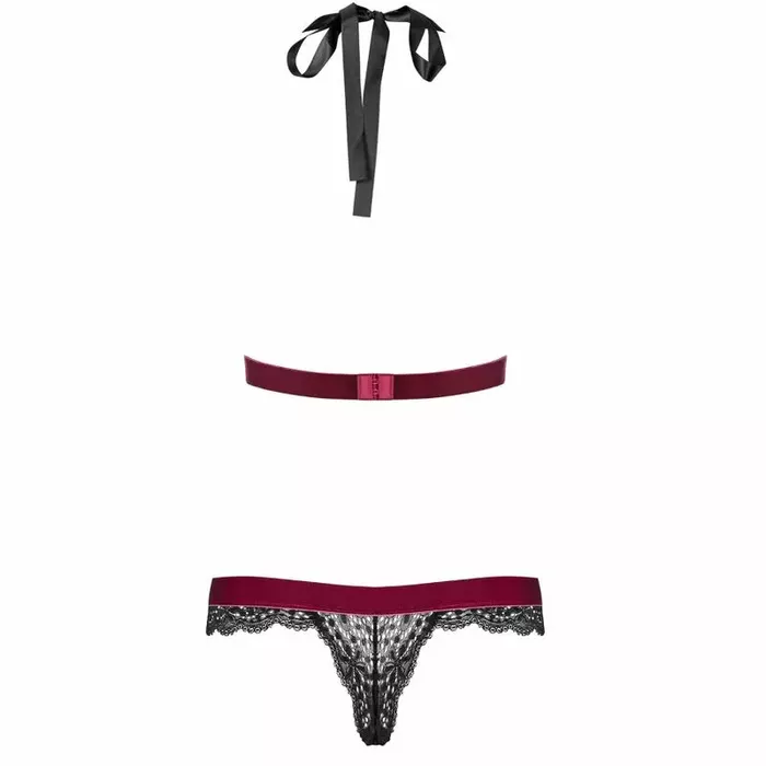 OBSESSIVE D-227165 tedi body, melni/sarkans, S/M Photo 7