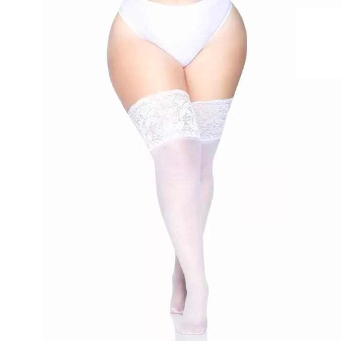 Zeķubikses Leg Avenue Plus Size Stay Up Sheer White Photo 4