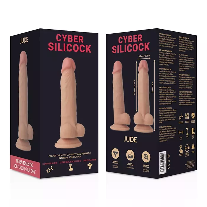 Страпон Cyber Silicock Jude — 18 см, 3,2 см Photo 8