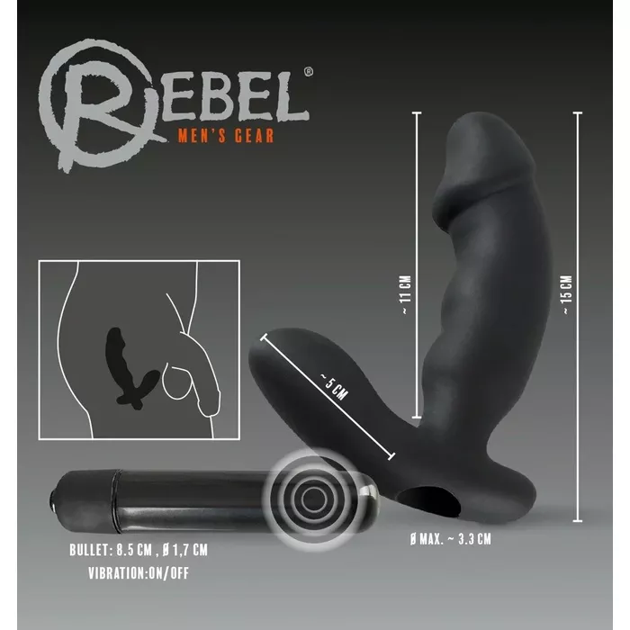 Prostatas massieris Rebel Cock-shaped vibe — 15 cm Photo 6