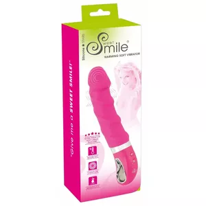 Vibrator sweet smile Warming Soft Vibra — silicone, warming up to 45°C, waterproof, ergonomic, 22.8×Ø4 cm, USB‑rechargeable
