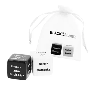 Pāru kauliņi black&silver BLACK&SILVER DICE FOR COUPLES ES/EN — kauliņu komplekts, svars 0.02 g
