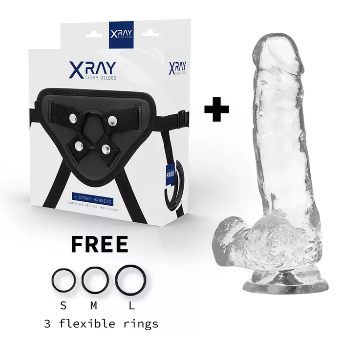 Страпон X Ray XRAY с прозрачным фаллосом 18,5 см Photo 2
