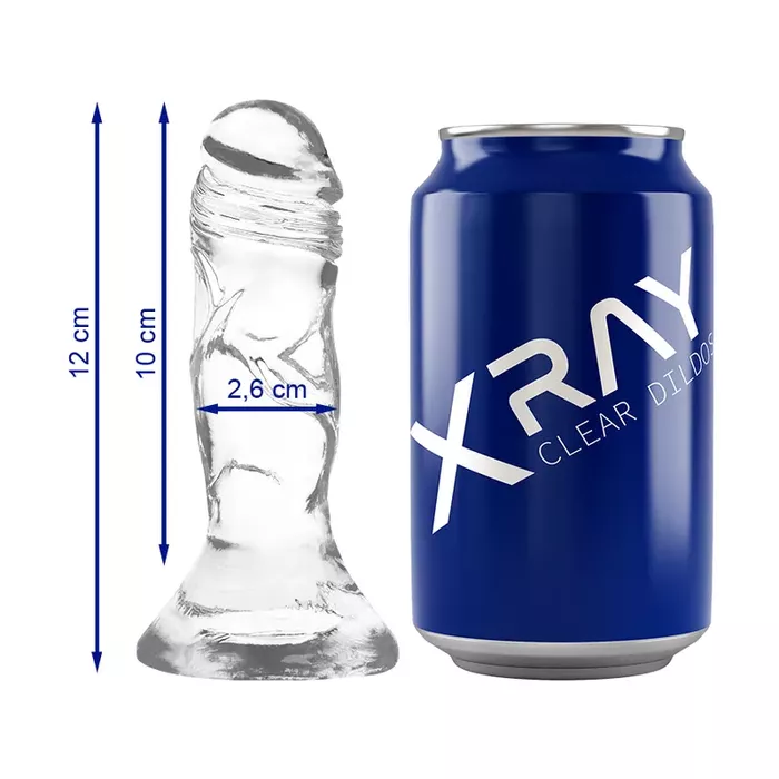 Strapons x ray — caurspīdīgs želejas dildo 12×2,6 cm Photo 6