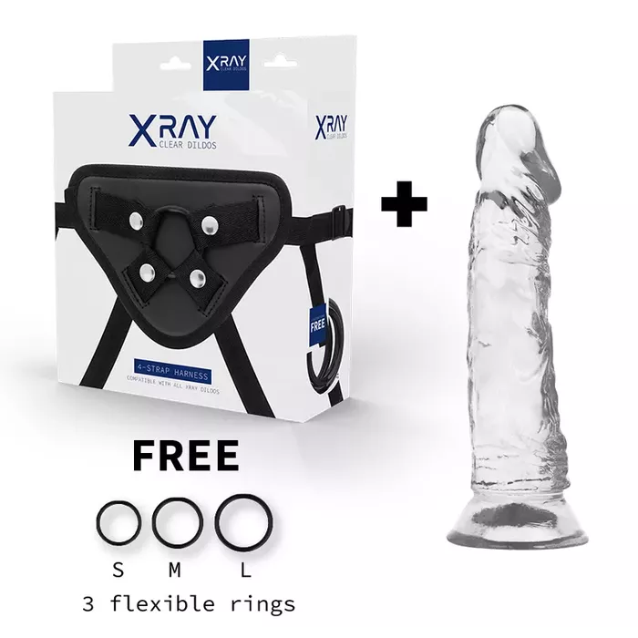 Strap-On ar caurspīdīgu dildo 19 cm x ray Photo 2