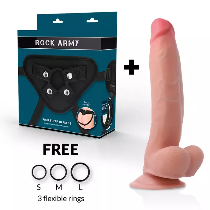 Strap-on ar TPE dildo 23 cm — rock-army D-227455 Photo 2