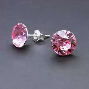 Sudraba auskari "Klasika (Light Rose)" ar Swarovski™ kristāliem