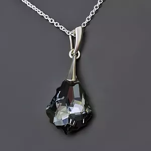 Серебряный кулон "Барокко IV (Silver Night)" с кристаллами Swarovski™