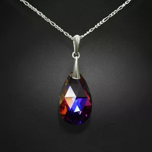 Серебряный кулон "Барокко (Volcano)" с кристаллами Swarovski™